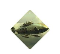 Poezjzw 4pcs Steam Whale Airship Pattern Lavender Scent Car Aroma Square Hanging Fragrance Applies To Closet Shoe