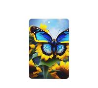 Poezjzw 4pcs Sunflower Blue Butterfly Pattern Lavender Scent Car Aroma Rectangle Hanging Fragrance Applies To Closet Shoe