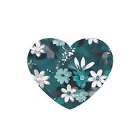 Poezjzw 4pcs Teal Grey And White Floral Pattern Lavender Scent Car Aroma Heart Shape Hanging Fragrance Applies To Closet Shoe