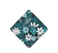 Poezjzw 4pcs Teal Grey And White Floral Pattern Lavender Scent Car Aroma Square Hanging Fragrance Applies To Closet Shoe