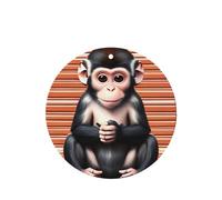 Poezjzw 4pcs The Silent Monkey Pattern Lavender Scent Car Aroma Round Shape Hanging Fragrance Applies To Closet Shoe