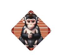 Poezjzw 4pcs The Silent Monkey Pattern Lavender Scent Car Aroma Square Hanging Fragrance Applies To Closet Shoe