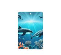 Poezjzw 4pcs Whales Under The Sea Pattern Lavender Scent Car Aroma Rectangle Hanging Fragrance Applies To Closet Shoe