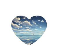 Poezjzw 4pcs White Clouds Over The Sea Pattern Lavender Scent Car Aroma Heart Shape Hanging Fragrance Applies To Closet Shoe