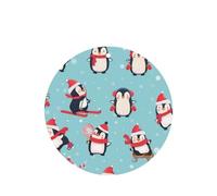 Poezjzw 4pcs Winter Christmas Penguins Pattern Lavender Scent Car Aroma Round Shape Hanging Fragrance Applies To Closet Shoe