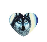 Poezjzw 4pcs Wolf Under Moon Pattern Lavender Scent Car Aroma Heart Shape Hanging Fragrance Applies To Closet Shoe