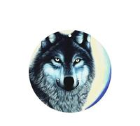 Poezjzw 4pcs Wolf Under Moon Pattern Lavender Scent Car Aroma Round Shape Hanging Fragrance Applies To Closet Shoe