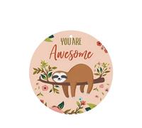 Poezjzw 4pcs You Are Awesome Sloth Pattern Lavender Scent Car Aroma Round Shape Hanging Fragrance Applies To Closet Shoe