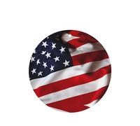 Poezjzw 6pcs American Flag Pattern Lavender Scent Car Aroma Round Shape Hanging Fragrance Applies To Closet Shoe