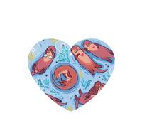 Poezjzw 6pcs Animal Cute Brown Otters Pattern Lavender Scent Car Aroma Heart Shape Hanging Fragrance Applies To Closet Shoe