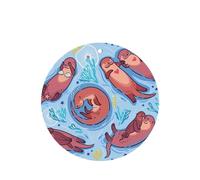 Poezjzw 6pcs Animal Cute Brown Otters Pattern Lavender Scent Car Aroma Round Shape Hanging Fragrance Applies To Closet Shoe