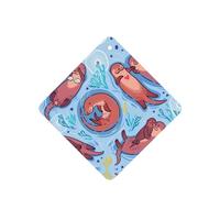 Poezjzw 6pcs Animal Cute Brown Otters Pattern Lavender Scent Car Aroma Square Hanging Fragrance Applies To Closet Shoe