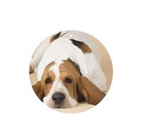 Poezjzw 6pcs Basset Hound Pattern Lavender Scent Car Aroma Round Shape Hanging Fragrance Applies To Closet Shoe