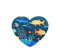 Poezjzw 6pcs Blue Underwater World Of Fish Pattern Lavender Scent Car Aroma Heart Shape Hanging Fragrance Applies To Closet Shoe