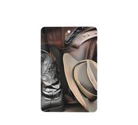 Poezjzw 6pcs Cowboy Black Hat Western Boots Pattern Lavender Scent Car Aroma Rectangle Hanging Fragrance Applies To Closet Shoe