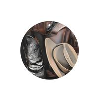 Poezjzw 6pcs Cowboy Black Hat Western Boots Pattern Lavender Scent Car Aroma Round Shape Hanging Fragrance Applies To Closet Shoe