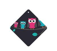 Poezjzw 6pcs Cute Owls Pattern Lavender Scent Car Aroma Square Hanging Fragrance Applies To Closet Shoe