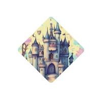 Poezjzw 6pcs Fairytale Castle Pattern Lavender Scent Car Aroma Square Hanging Fragrance Applies To Closet Shoe