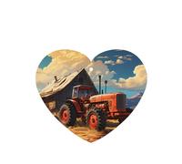 Poezjzw 6pcs Farm Red Tractor Pattern Lavender Scent Car Aroma Heart Shape Hanging Fragrance Applies To Closet Shoe