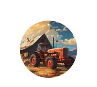 Poezjzw 6pcs Farm Red Tractor Pattern Lavender Scent Car Aroma Round Shape Hanging Fragrance Applies To Closet Shoe