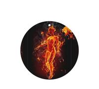 Poezjzw 6pcs Fire Nude Woman Flame Pattern Lavender Scent Car Aroma Round Shape Hanging Fragrance Applies To Closet Shoe
