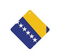 Poezjzw 6pcs Flag Of Bosnia And Herzegovina Pattern Lavender Scent Car Aroma Square Hanging Fragrance Applies To Closet Shoe
