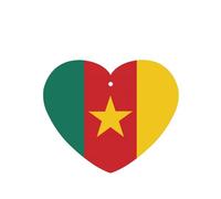 Poezjzw 6pcs Flag Of Cameroon Pattern Lavender Scent Car Aroma Heart Shape Hanging Fragrance Applies To Closet Shoe