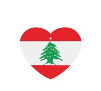 Poezjzw 6pcs Flag Of Lebanon Pattern Lavender Scent Car Aroma Heart Shape Hanging Fragrance Applies To Closet Shoe