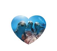 Poezjzw 6pcs Funny Dolphin Looking At You Pattern Lavender Scent Car Aroma Heart Shape Hanging Fragrance Applies To Closet Shoe