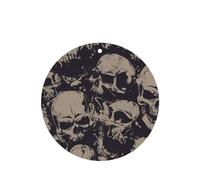 Poezjzw 6pcs Many Skulls Get Together Pattern Lavender Scent Car Aroma Round Shape Hanging Fragrance Applies To Closet Shoe