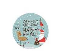 Poezjzw 6pcs Merry Christmas And Happy New Year Pattern Lavender Scent Car Aroma Round Shape Hanging Fragrance Applies To Closet Shoe