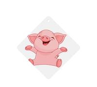 Poezjzw 6pcs Pink Pig Pattern Lavender Scent Car Aroma Square Hanging Fragrance Applies To Closet Shoe