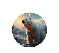 Poezjzw 6pcs Polar Bear In Winter Pattern Lavender Scent Car Aroma Round Shape Hanging Fragrance Applies To Closet Shoe