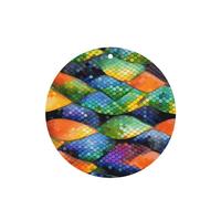 Poezjzw 6pcs Rainbow Fish Scale Pattern Lavender Scent Car Aroma Round Shape Hanging Fragrance Applies To Closet Shoe