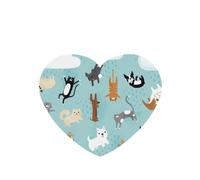 Poezjzw 6pcs Raining Cats & Dogs Pattern Lavender Scent Car Aroma Heart Shape Hanging Fragrance Applies To Closet Shoe