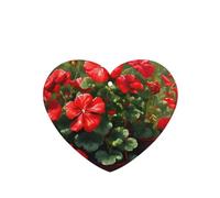 Poezjzw 6pcs Red Geraniums Pattern Lavender Scent Car Aroma Heart Shape Hanging Fragrance Applies To Closet Shoe