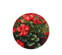 Poezjzw 6pcs Red Geraniums Pattern Lavender Scent Car Aroma Round Shape Hanging Fragrance Applies To Closet Shoe