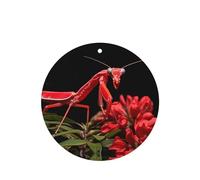 Poezjzw 6pcs Red Long-Tailed Mantis Pattern Lavender Scent Car Aroma Round Shape Hanging Fragrance Applies To Closet Shoe