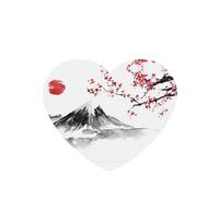 Poezjzw 6pcs Red Sun Hill, Japan Pattern Lavender Scent Car Aroma Heart Shape Hanging Fragrance Applies To Closet Shoe