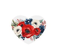 Poezjzw 6pcs Red White And Blue Flowers Pattern Lavender Scent Car Aroma Heart Shape Hanging Fragrance Applies To Closet Shoe