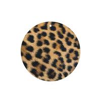 Poezjzw 6pcs Rough Leopard Print Pattern Lavender Scent Car Aroma Round Shape Hanging Fragrance Applies To Closet Shoe