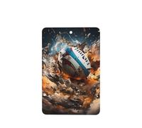 Poezjzw 6pcs Rugby On Fire Pattern Lavender Scent Car Aroma Rectangle Hanging Fragrance Applies To Closet Shoe