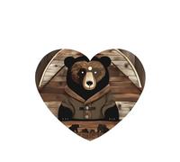 Poezjzw 6pcs Rustic Bear Pattern Lavender Scent Car Aroma Heart Shape Hanging Fragrance Applies To Closet Shoe