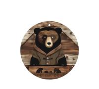 Poezjzw 6pcs Rustic Bear Pattern Lavender Scent Car Aroma Round Shape Hanging Fragrance Applies To Closet Shoe