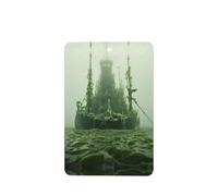 Poezjzw 6pcs Shipwreck In The Deep Pattern Lavender Scent Car Aroma Rectangle Hanging Fragrance Applies To Closet Shoe