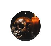 Poezjzw 6pcs Skeleton By Candle Pattern Lavender Scent Car Aroma Round Shape Hanging Fragrance Applies To Closet Shoe