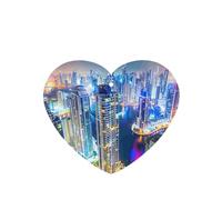 Poezjzw 6pcs Splendid City Pattern Lavender Scent Car Aroma Heart Shape Hanging Fragrance Applies To Closet Shoe