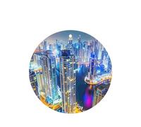 Poezjzw 6pcs Splendid City Pattern Lavender Scent Car Aroma Round Shape Hanging Fragrance Applies To Closet Shoe