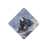 Poezjzw 6pcs Steam Train Depart Sunset Pattern Lavender Scent Car Aroma Square Hanging Fragrance Applies To Closet Shoe