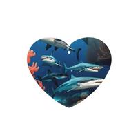Poezjzw 6pcs Submarine Shark Coral Pattern Lavender Scent Car Aroma Heart Shape Hanging Fragrance Applies To Closet Shoe